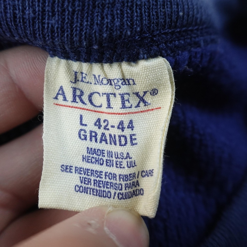 VTG JE Morgan Shirt Mens L Blue Waffle Knit Thermal Long Johns Underwear Top USA - Picture 4 of 9